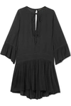 Vix Agata Long-sleeve Short Coverup Dress In Black