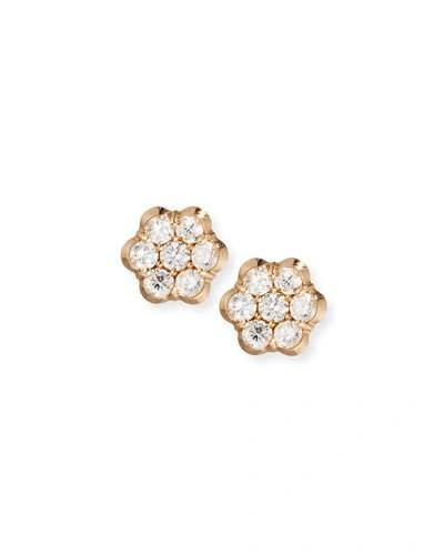 Bayco 18k Rose Gold & Diamond Floral Stud Earrings