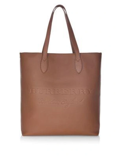 Burberry Remington Leather Tote In Chestnut