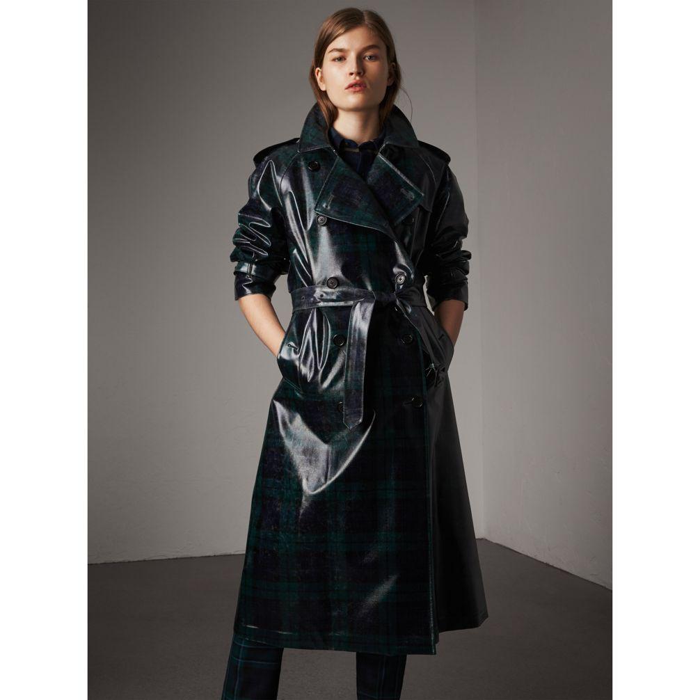 burberry laminated trench coat