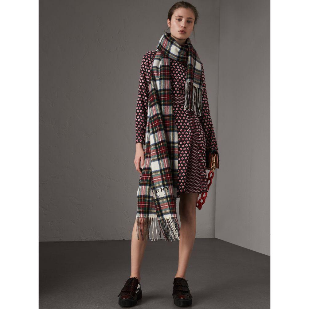 Burberry Long-sleeve Spot Print Silk Dress In Parade Red | ModeSens