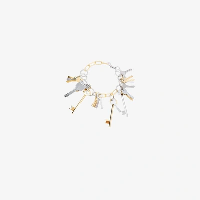 Balenciaga Logo Keys Necklace In Metallic
