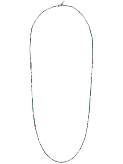 M. Cohen Oxidised Multi-bead Necklace In Blue