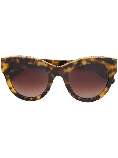 Stella Mccartney Tortoiseshell Havana Oversized Square Sunglasses In Brown