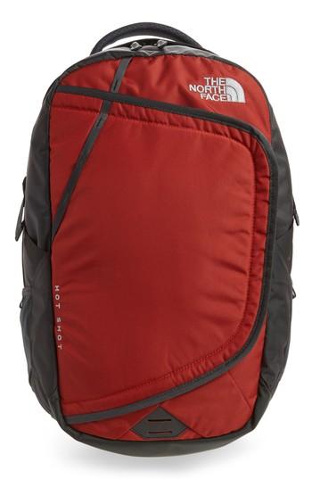 The North Face Hot Shot Backpack Red In Ketchup Red Asphalt Grey Modesens