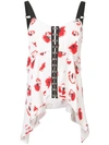Proenza Schouler Poppy-print Hook-front Camisole Top In White, Red And Black