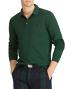 Polo Ralph Lauren Custom Slim Fit Mesh Long Sleeve Polo Shirt In Pine Green