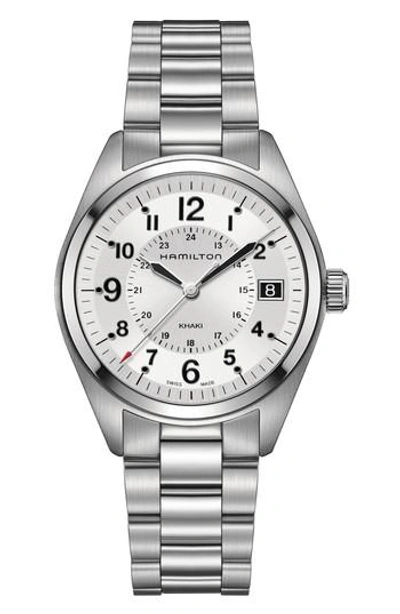 Hamilton Khaki Field Bracelet Watch, 40mm In Silver