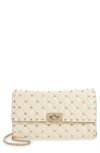 Valentino Garavani Rockstud Matelasse Quilted Leather Shoulder Bag - Ivory