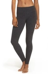 Beyond Yoga Cross It Back Space-dye Midi Leggings In Black/ Charcoal