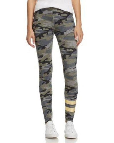 Sundry Stripe & Camouflage Yoga Leggings In Heather Gray