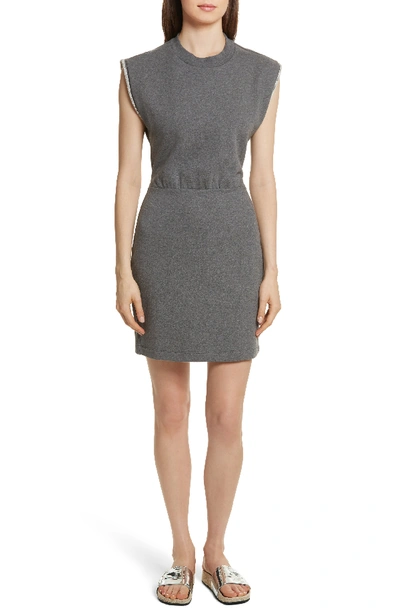 Alexander Wang T T By Alexander Wang Cutout-back French Terry Dress In Charcoal