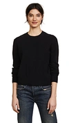 Vince Crewneck Wool Blend Sweater In Black