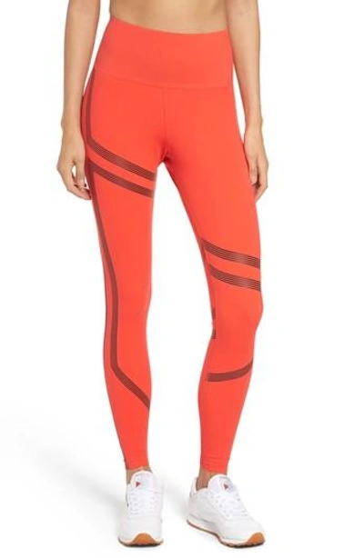 Reebok Linear High Rise Performance Tights In Glow Red | ModeSens