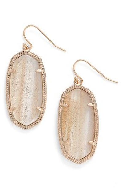 Kendra Scott Elle Drop Earrings In Gold Dusted Glass/ Rose Gold