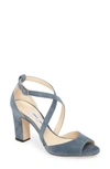 Jimmy Choo Carrie Sandal In Blue Suede