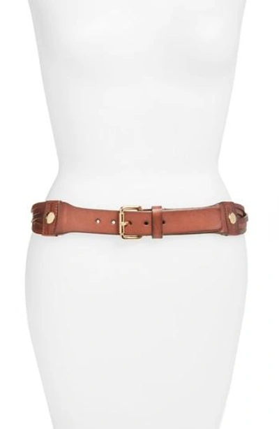 Elise M Hunter Twisted Leather Hip Belt In Capp