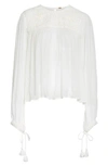 Free People Retro Sheer Blouse In Ivory