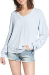 Wildfox V-neck Pullover In Blue Shimmer