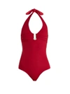 Melissa Odabash Tampa Halterneck Swimsuit In Light Burgundy