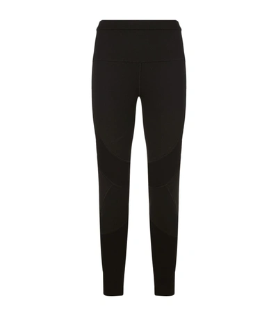 Burberry Ribbed Panel Cropped Leggings In Black