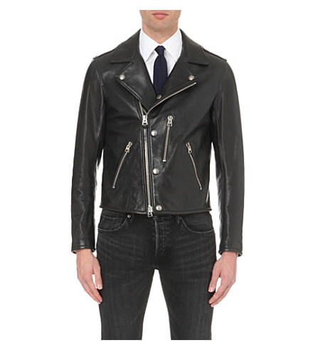 Tom Ford Asymmetric Leather Biker Jacket, Black | ModeSens