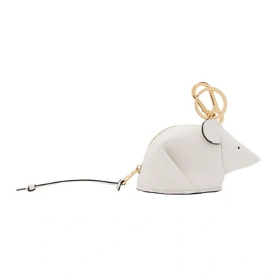 Loewe White Mouse Leather Bag Charm