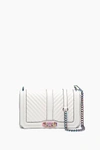 Rebecca Minkoff 'chevron Quilted Love' Crossbody Bag - White In Bianco