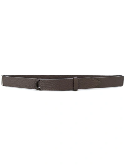 Orciani Slim Loop-fastening Belt In Brown