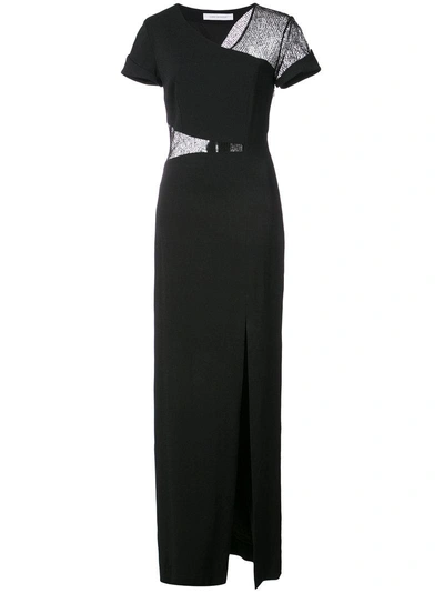 Kimora Lee Simmons Lace Wrap Around Gown In Black