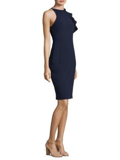 Black Halo Pabla Mock Neck Sheath Dress In Pacific Blue