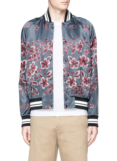 Valentino Hibiscus Print Satin Souvenir Jacket In Multicolor | ModeSens