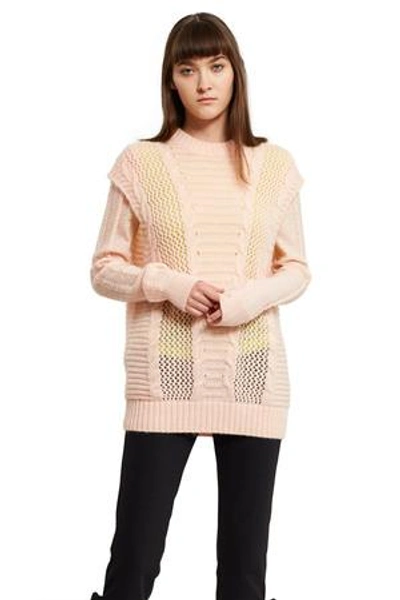 Opening Ceremony Transformer Mesh Knit Sweater In Pearl Pink