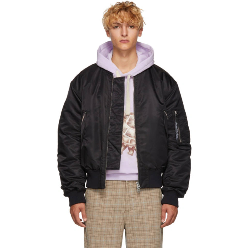 仁*衛様 ACNE STUDIOS MA-1 BOMBER JACKET mak Acne Studios Makio Bomber Jacket In Black | ModeSens