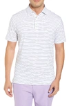 Peter Millar Halifax Striped Stretch Jersey Polo Shirt In White