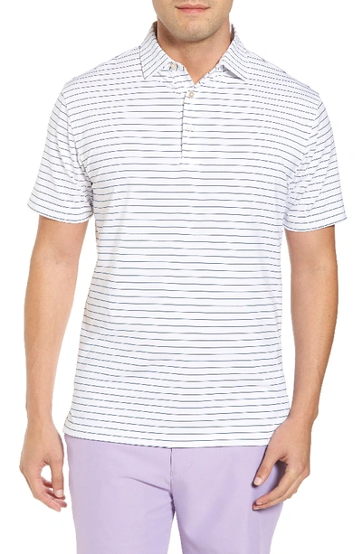 Peter Millar Halifax Striped Stretch Jersey Polo Shirt In White
