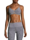 Alo Yoga Heathered Lounge Bra In Dove Grey Heather