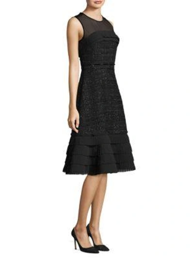 Kate Spade Lotty Tweed A-line Dress In Black