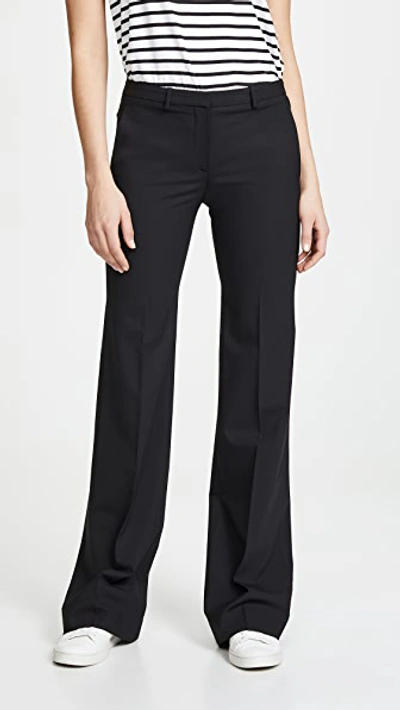 Theory Demitria Kick Flare Trousers In Black