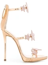 Giuseppe Zanotti Coline Crystal Embellished Leather Sandals In Argento