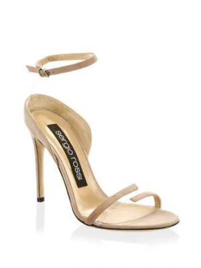 Sergio Rossi Suede Ankle-strap Sandals In Pink