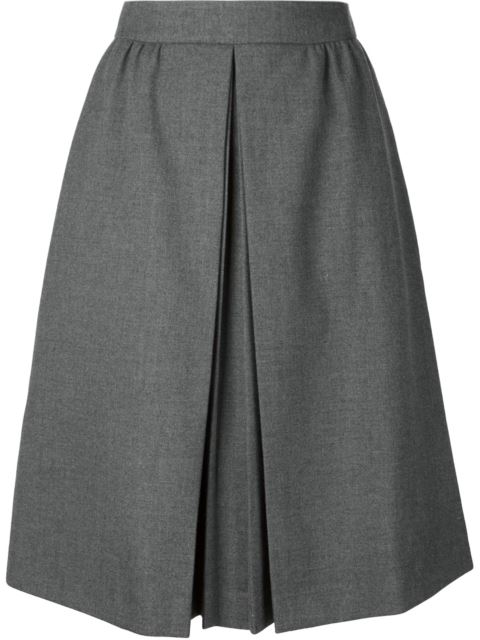 Viktor & Rolf Pleated Front A-line Skirt In Grey | ModeSens