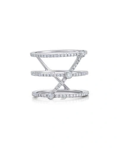 Bessa Three-row Stacked Illusion Ring With Diamonds