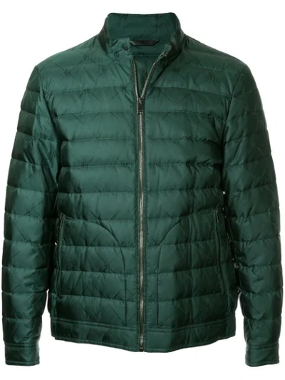 Gieves & Hawkes Quilted Bomber Jacket In Green