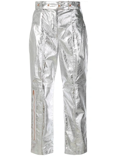 Proenza Schouler Leather Belted Straight Pant