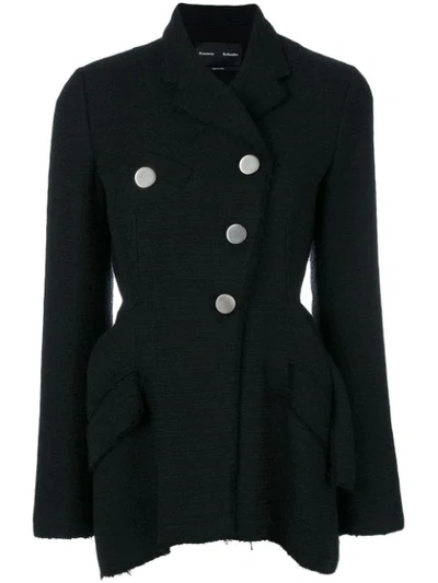Proenza Schouler Asymmetrical Cotton Tweed Blazer In Black