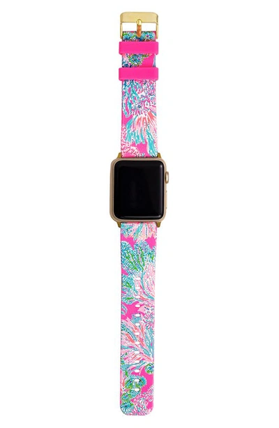 Lilly Pulitzer Seaing Things Silicone 19mm Apple Watch® Watchband In Pink
