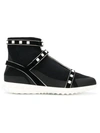 Valentino Garavani Rockstud Body-tech Sock Sneaker In Black White
