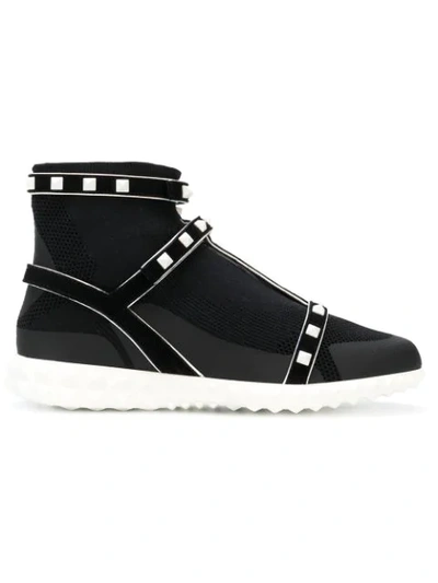 Valentino Garavani Rockstud Body-tech Sock Sneaker In Black