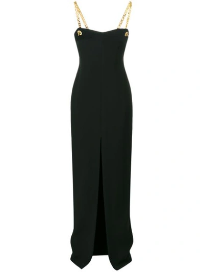 Tom Ford Chain-trimmed Stretch-cady Gown In Black